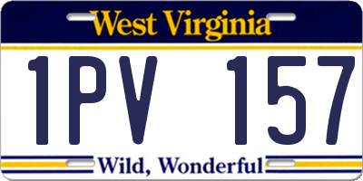 WV license plate 1PV157