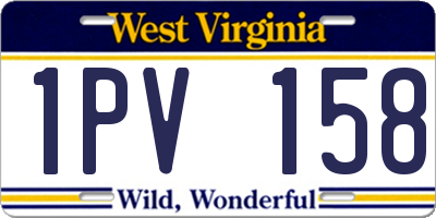 WV license plate 1PV158