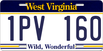 WV license plate 1PV160
