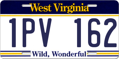 WV license plate 1PV162