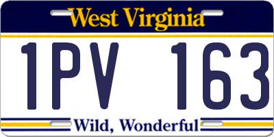 WV license plate 1PV163