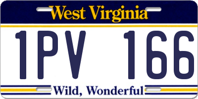 WV license plate 1PV166