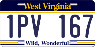 WV license plate 1PV167