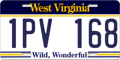WV license plate 1PV168