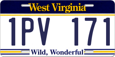 WV license plate 1PV171