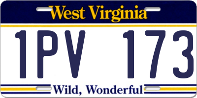 WV license plate 1PV173