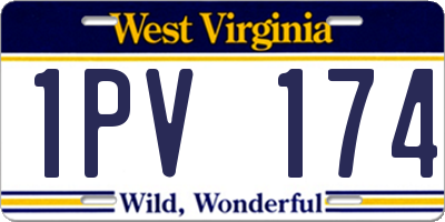 WV license plate 1PV174