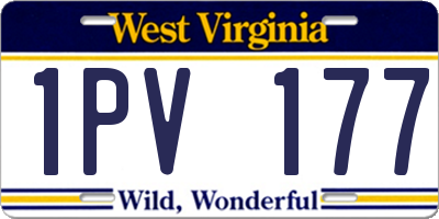 WV license plate 1PV177