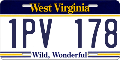 WV license plate 1PV178