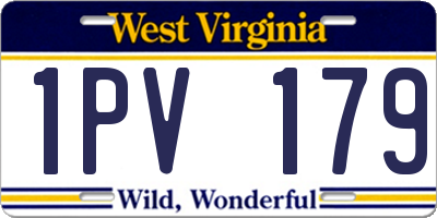 WV license plate 1PV179
