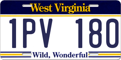WV license plate 1PV180