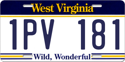 WV license plate 1PV181