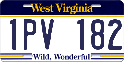 WV license plate 1PV182