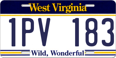 WV license plate 1PV183