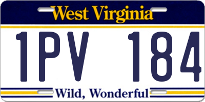 WV license plate 1PV184