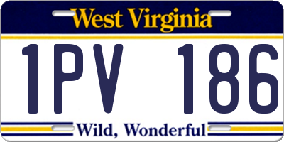 WV license plate 1PV186