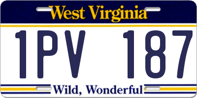 WV license plate 1PV187