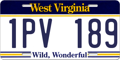 WV license plate 1PV189
