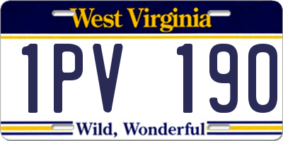WV license plate 1PV190