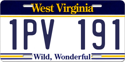 WV license plate 1PV191