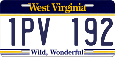 WV license plate 1PV192