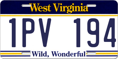 WV license plate 1PV194