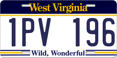 WV license plate 1PV196