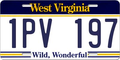 WV license plate 1PV197