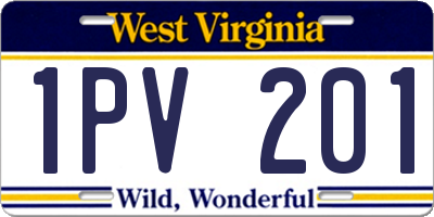 WV license plate 1PV201