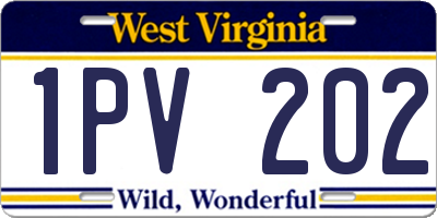 WV license plate 1PV202