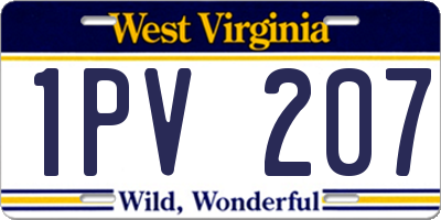 WV license plate 1PV207