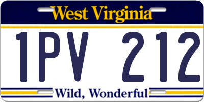 WV license plate 1PV212
