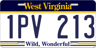 WV license plate 1PV213