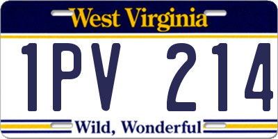 WV license plate 1PV214