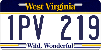 WV license plate 1PV219