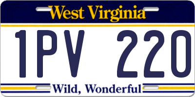 WV license plate 1PV220