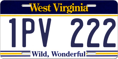 WV license plate 1PV222