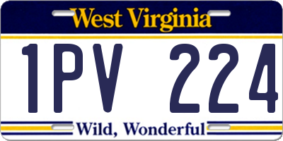 WV license plate 1PV224