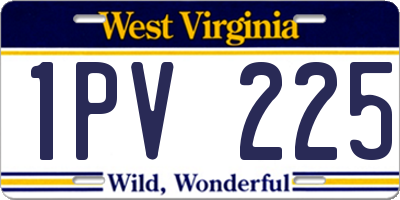 WV license plate 1PV225