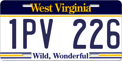 WV license plate 1PV226