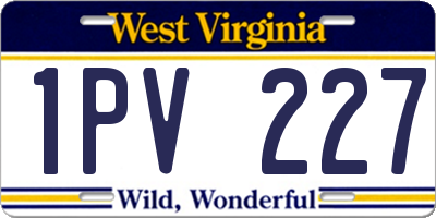 WV license plate 1PV227