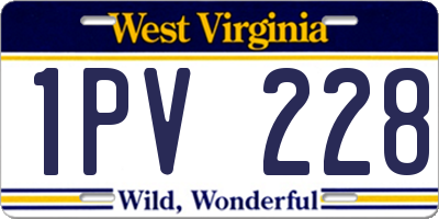 WV license plate 1PV228