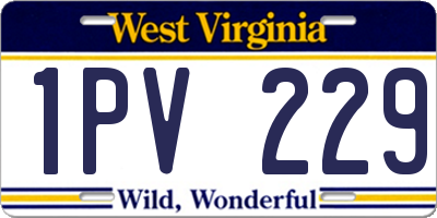 WV license plate 1PV229