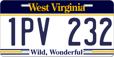 WV license plate 1PV232