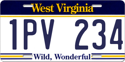 WV license plate 1PV234