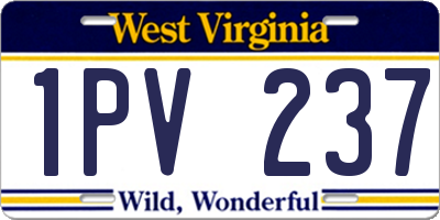 WV license plate 1PV237