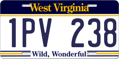 WV license plate 1PV238