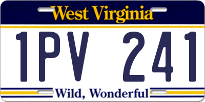WV license plate 1PV241