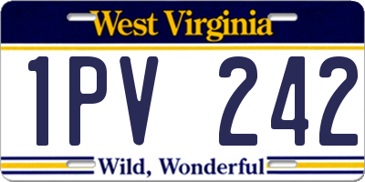 WV license plate 1PV242