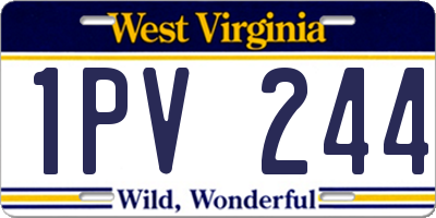 WV license plate 1PV244